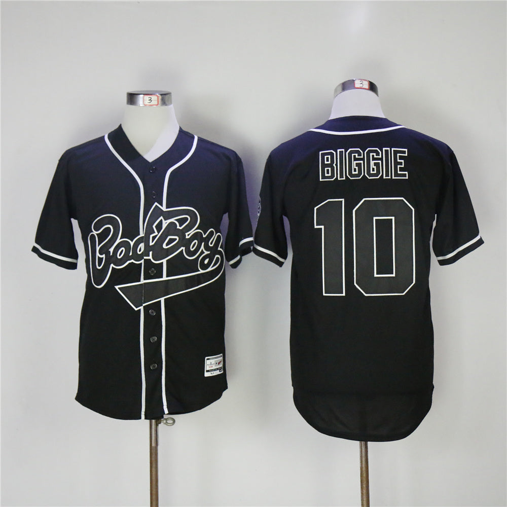 Biggie #10 Bad Boy Movie Baseball Jersey Black