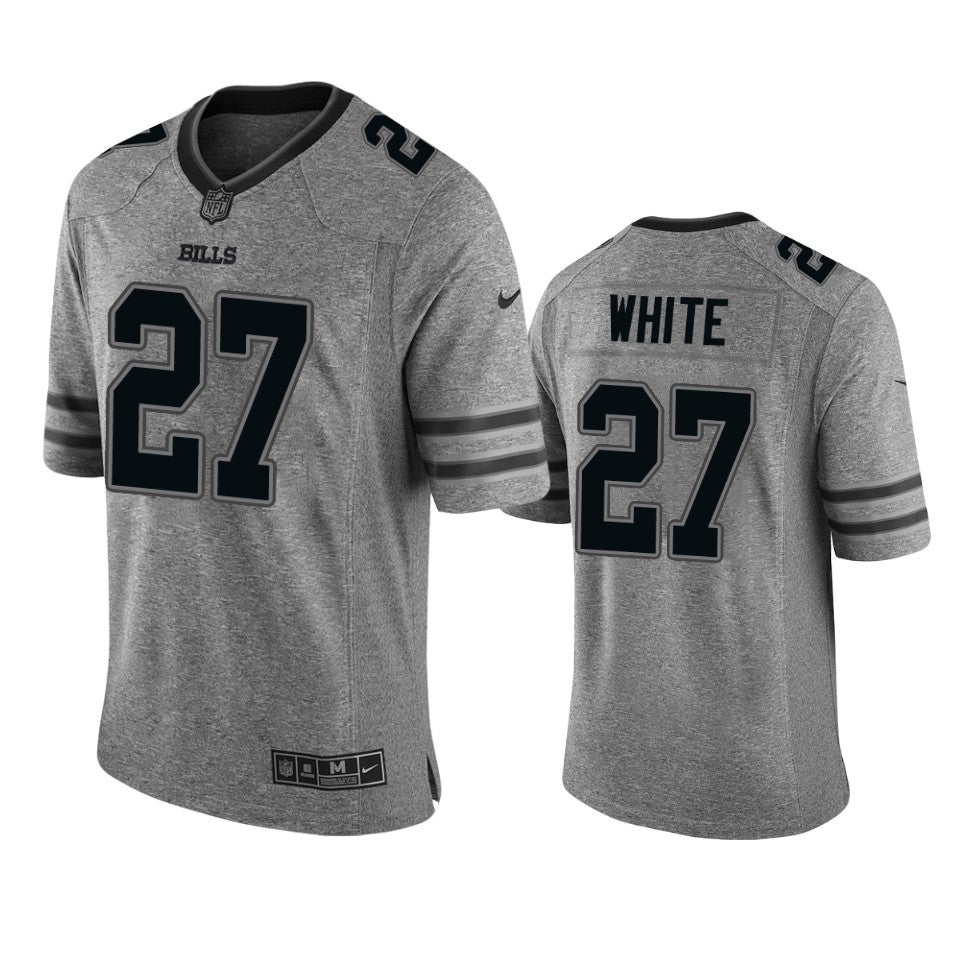 Bills 27 Tredavious White Mens Jersey Gray Gridiron Gray Limited
