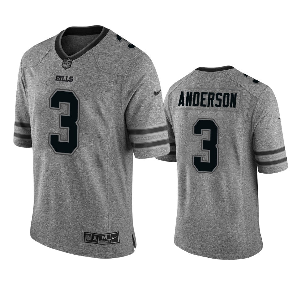 Bills 3 Derek Anderson Mens Jersey Gray Gridiron Gray Limited