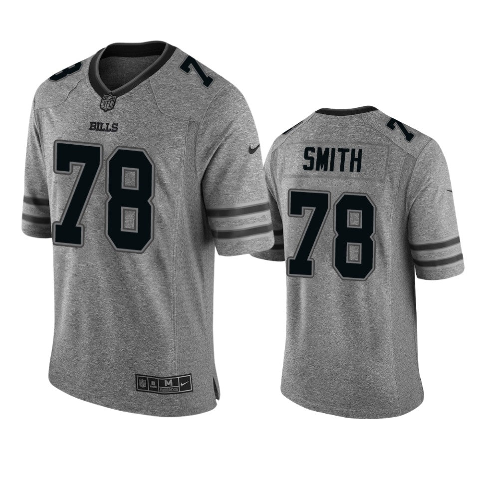 Bills 78 Bruce Smith Mens Jersey Gray Gridiron Gray Limited