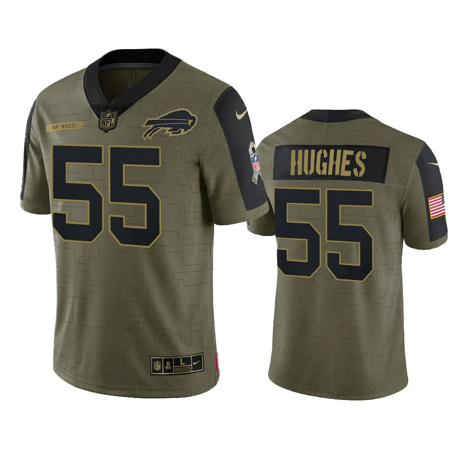 Bills Jerry Hughes Limited Jersey Olive 2021 Salute To Service
