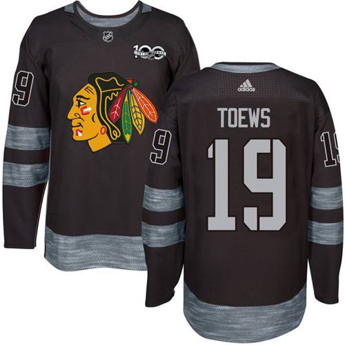 Blackhawks 19 Jonathan Toews Black 1917 2017 100th Anniversary Stitched Nhl Jersey
