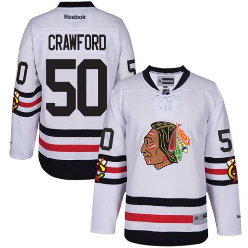 Blackhawks 50 Corey Crawford White 2017 Winter Classic Stitched Nhl Jersey