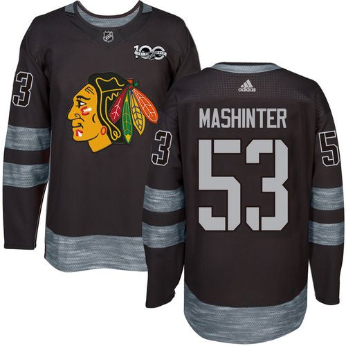 Blackhawks 53 Brandon Mashinter Black 1917 2017 100th Anniversary Stitched Nhl Jersey
