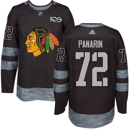 Blackhawks 72 Artemi Panarin Black 1917 2017 100th Anniversary Stitched Nhl Jersey