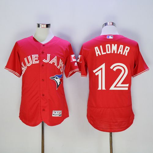 Blue Jays 12 Roberto Alomar Red Flexbase Authentic Collection Canada Day Stitched Mlb Jersey