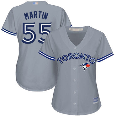 Blue Jays 55 Russell Martin Grey Road Womens Stitched Baseball Jersey