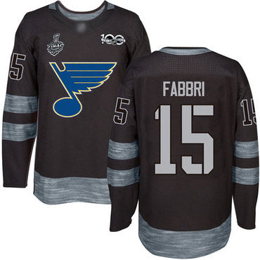 Blues 15 Robby Fabbri Black 1917 2017 100th Anniversary Stanley Cup Final Bound Stitched Hockey Jersey