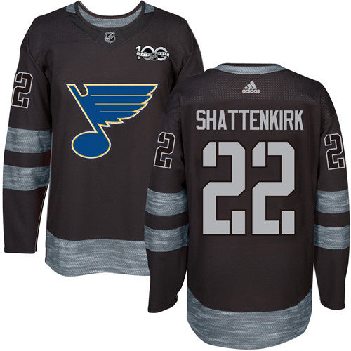 Blues 22 Kevin Shattenkirk Black 1917 2017 100th Anniversary Stitched Nhl Jersey