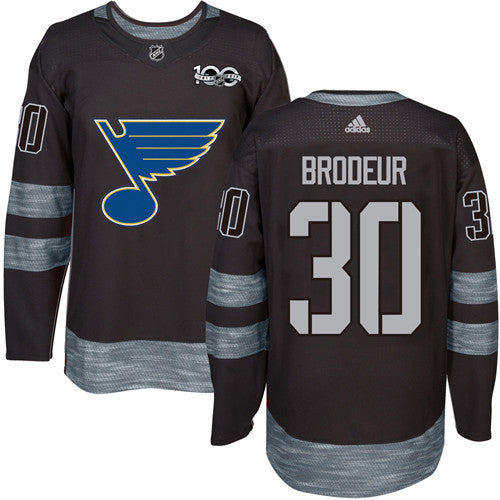 Blues 30 Martin Brodeur Black 1917 2017 100th Anniversary Stitched Nhl Jersey