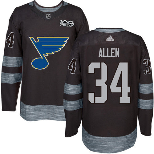 Blues 34 Jake Allen Black 1917 2017 100th Anniversary Stitched Nhl Jersey