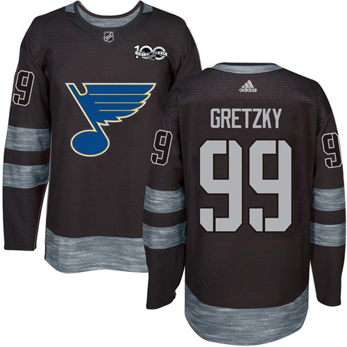 Blues 99 Wayne Gretzky Black 1917 2017 100th Anniversary Stitched Nhl Jersey