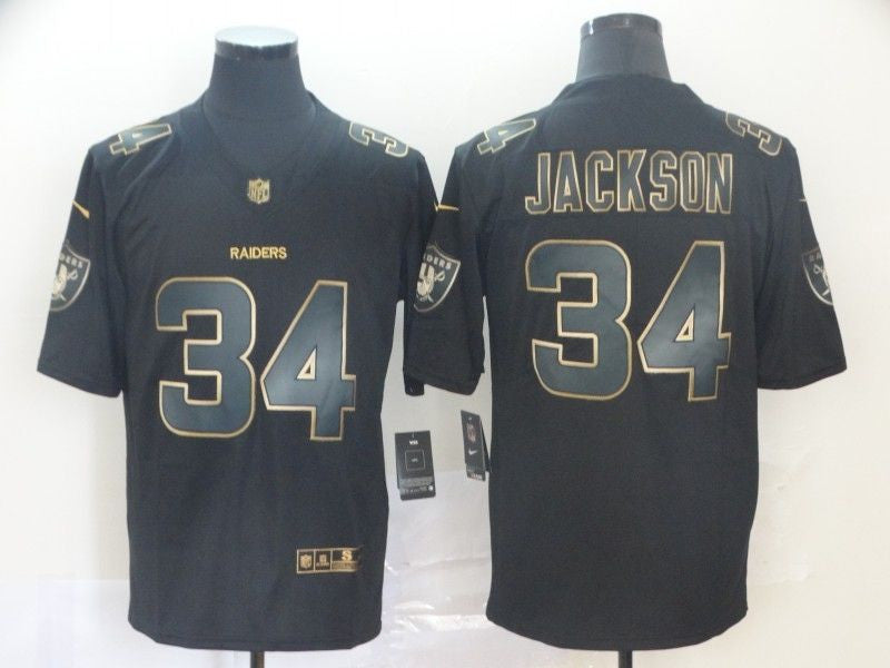 Bo Jackson 34 Oakland Raiders Nfl Explosion Legendary Gold Black Jersey