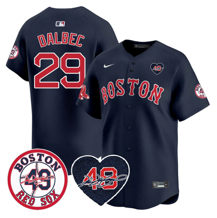 Bobby Dalbec Jersey #29 Boston Red Sox Tim Wakefield Memorial Patch Stitched Nav