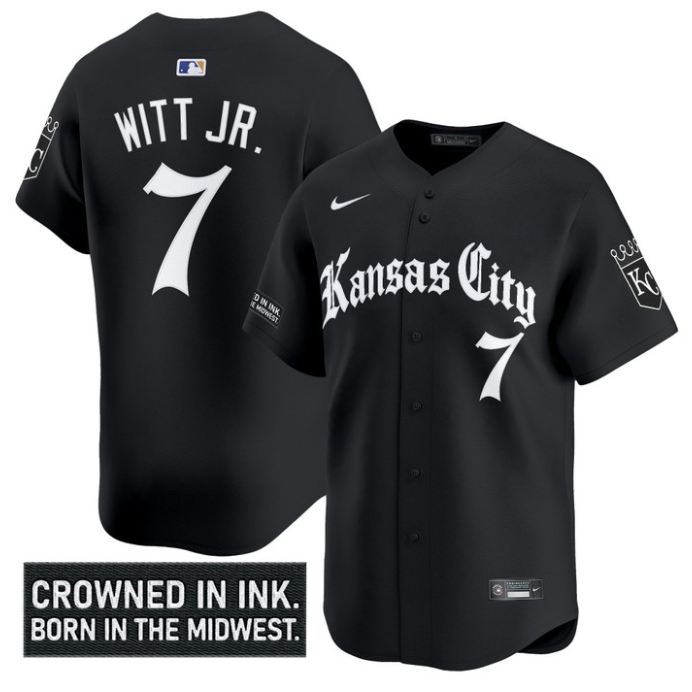 Bobby Witt Jr Jersey #7 Kansas City Royals Gothic Crown Edition Vapor Stitched B