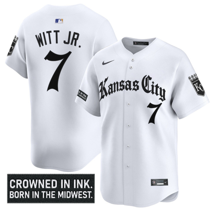 Bobby Witt Jr Jersey #7 Kansas City Royals Gothic Crown Edition Vapor Stitched W