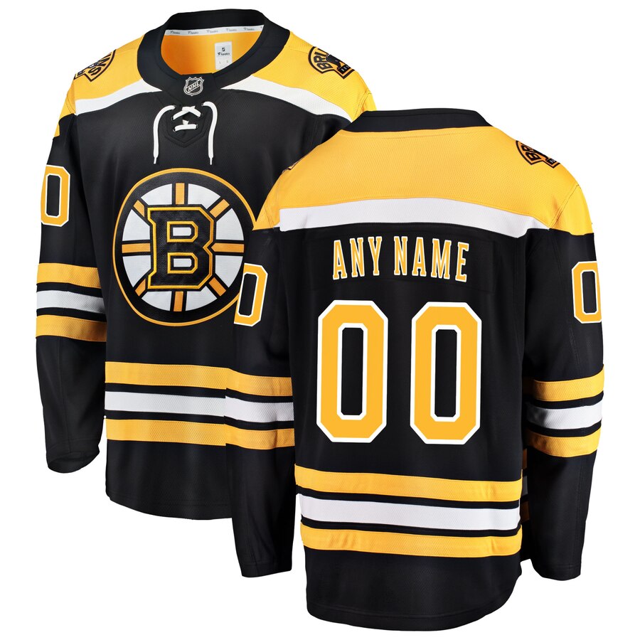 Boston Bruins Fanatics Branded Home Breakaway Custom Jersey Black