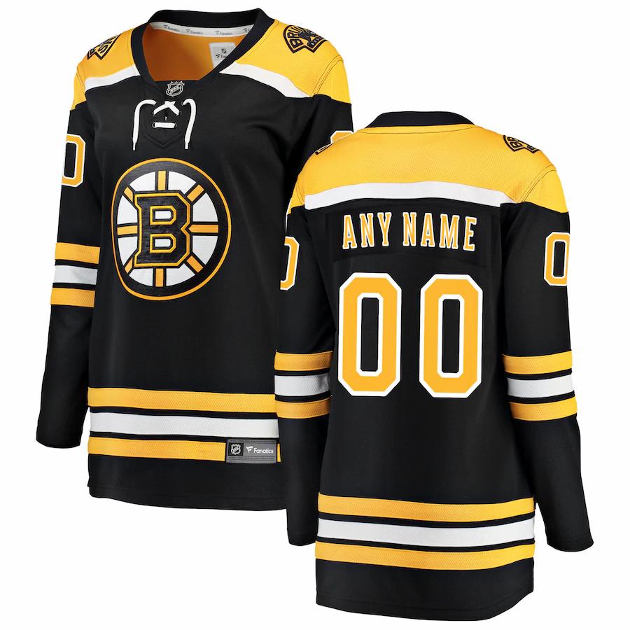 Boston Bruins Fanatics Branded Womens Home Breakaway Custom Jersey Black