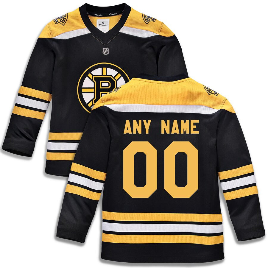 Boston Bruins Fanatics Branded Youth Home Replica Custom Jersey Black