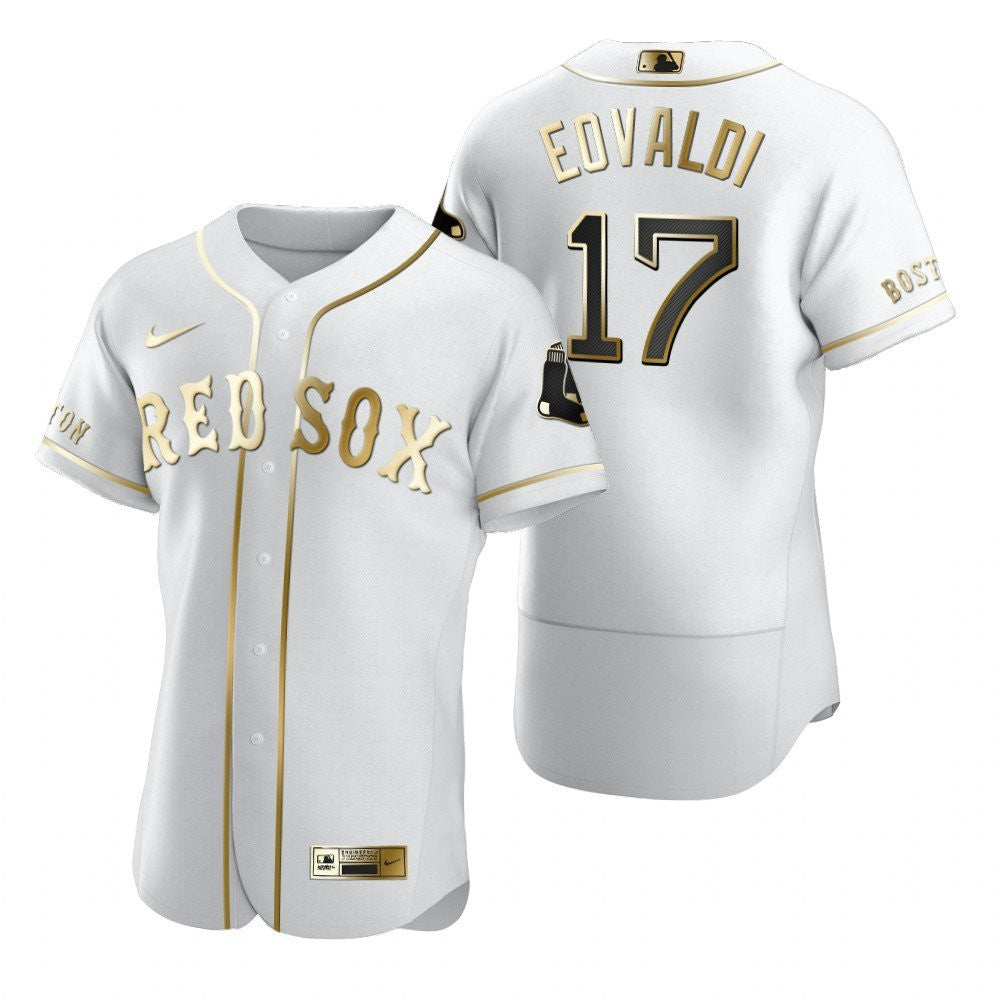 Boston Red Sox 17 Nathan Eovaldi Mlb Golden Brandedition White Jersey Gift For Red Sox Fans