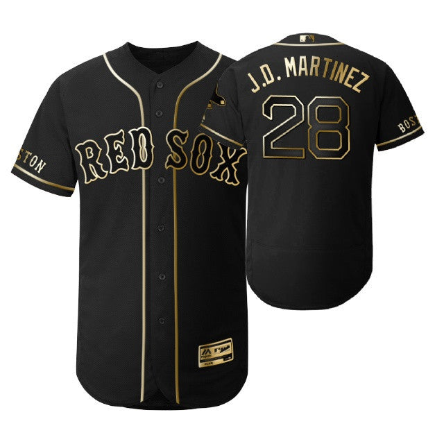 Boston Red Sox 28 Jd Martinez Mlb 2019 Golden Brandedition Black Jersey Gift For Red Sox Fans