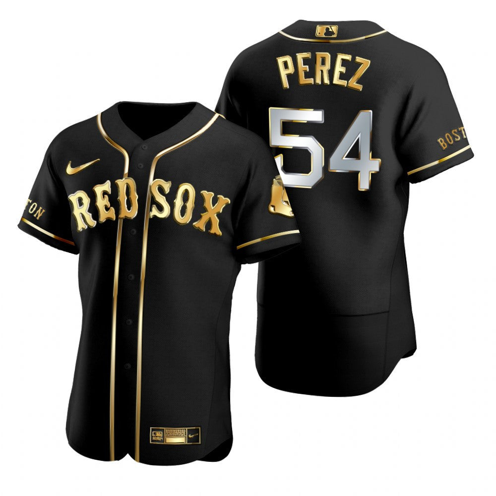 Boston Red Sox 54 Martin Perez Mlb Golden Brandedition Black Jersey Gift For Red Sox Fans