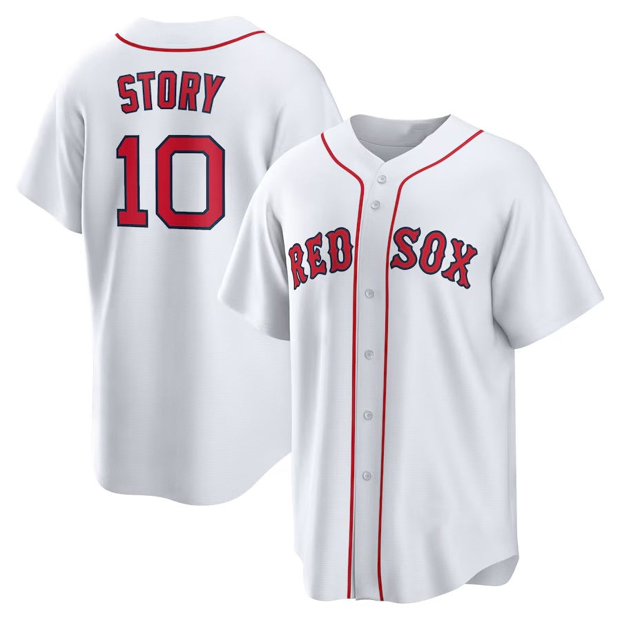 Boston Red Sox #10 Trevor Story Home Replica Jersey White Stitched Baseball Je