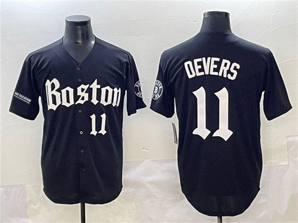 Boston Red Sox #11 Rafael Devers Black Gothic Vapor Limited Stitched Baseball Je