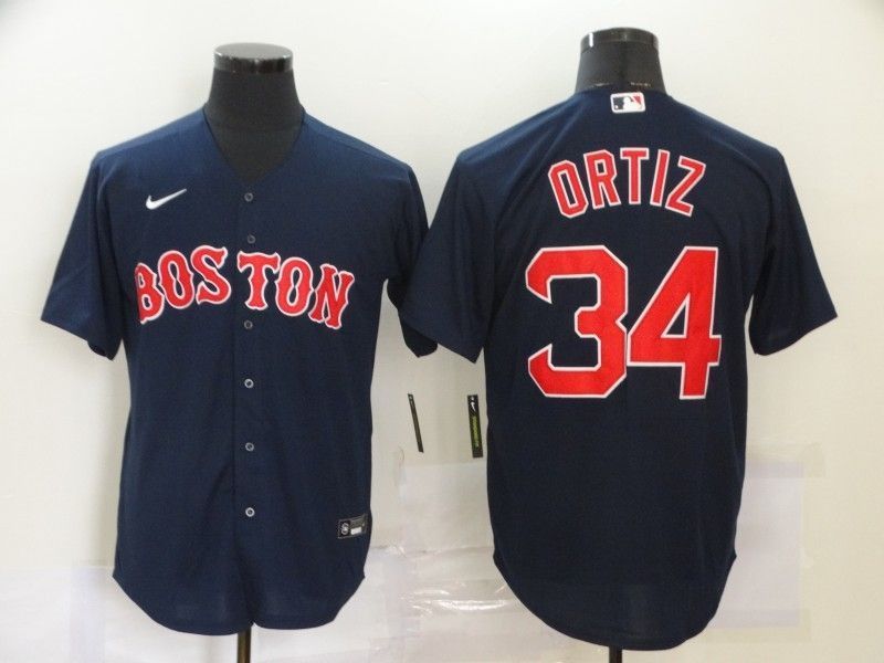 Boston Red Sox David Ortiz 34 2020 Mlb Dark Blue Jersey