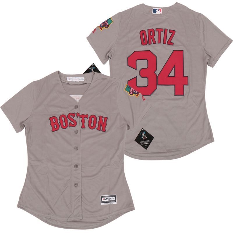 Boston Red Sox David Ortiz 34 2020 Mlb Grey Jersey