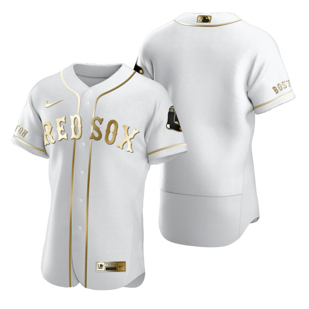 Boston Red Sox Mlb Golden Brandedition White Jersey Gift For Red Sox Fans