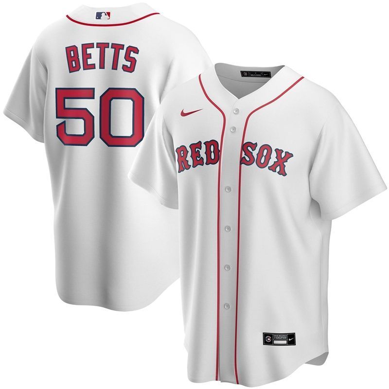 Boston Red Sox Mookie Betts 50 2020 Mlb White Jersey