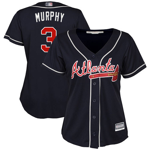 Braves 3 Dale Murphy Navy Blue Alternate Womens Stitched Baseball Jersey