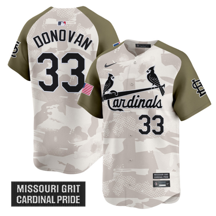 Brendan Donovan Jersey #33 St. Louis Cardinals 2025 Armed Forces Day Vapor Stitc