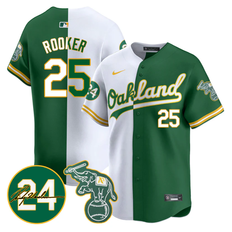 Brent Rooker Jersey #25 Oakland Athletics 2025 Rickey Henderson Memorial Stitche