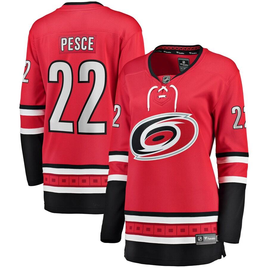 Brett Pesce Carolina Hurricanes Fanatics Branded Womens Home Breakaway Player Jersey Red