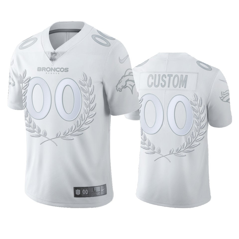 Broncos Custom White Mvp Platinum Limited Jersey