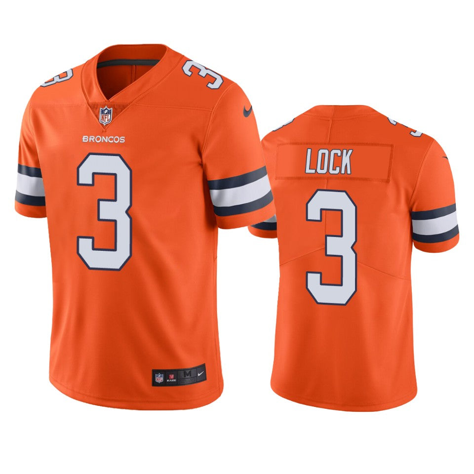 Broncos Drew Lock Orange Color Rush Limited Jersey
