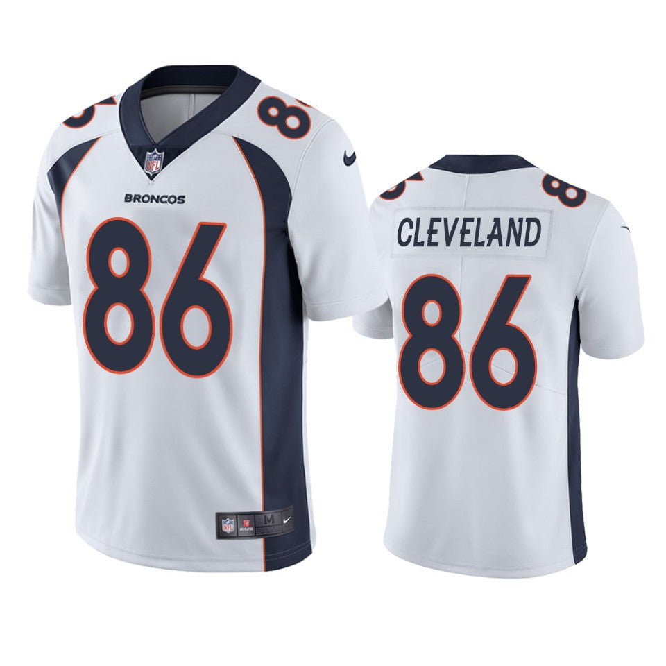 Broncos Tyrie Cleveland Vapor Untouchable Limited White Jersey Mens