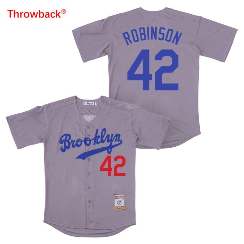 Brooklyn Dodgers Jackie Robinson 42 020 Mlb Grey Jersey