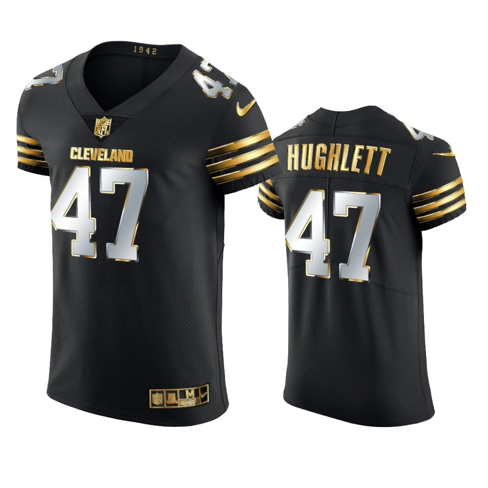 Browns Charley Hughlett Golden Edition Black Vapor Elite Jersey