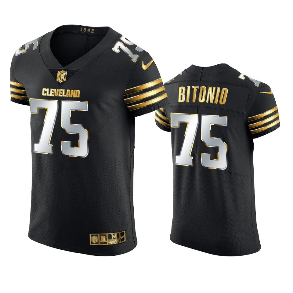 Browns Joel Bitonio Golden Edition Black Vapor Elite Jersey