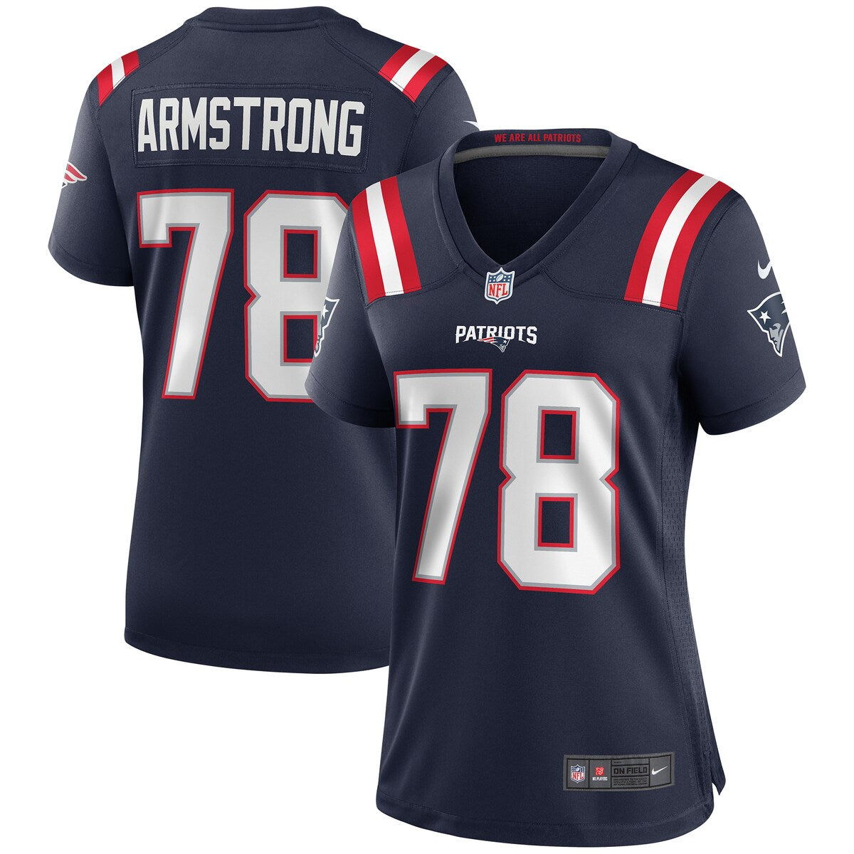 Bruce Armstrong New England Patriots Nike Womens Game Retired Player Jersey Navy