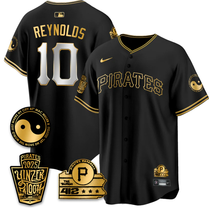 Bryan Reynolds Jersey #10 Pittsburgh Pirates Yinzerpalooza 2025 Black Gold