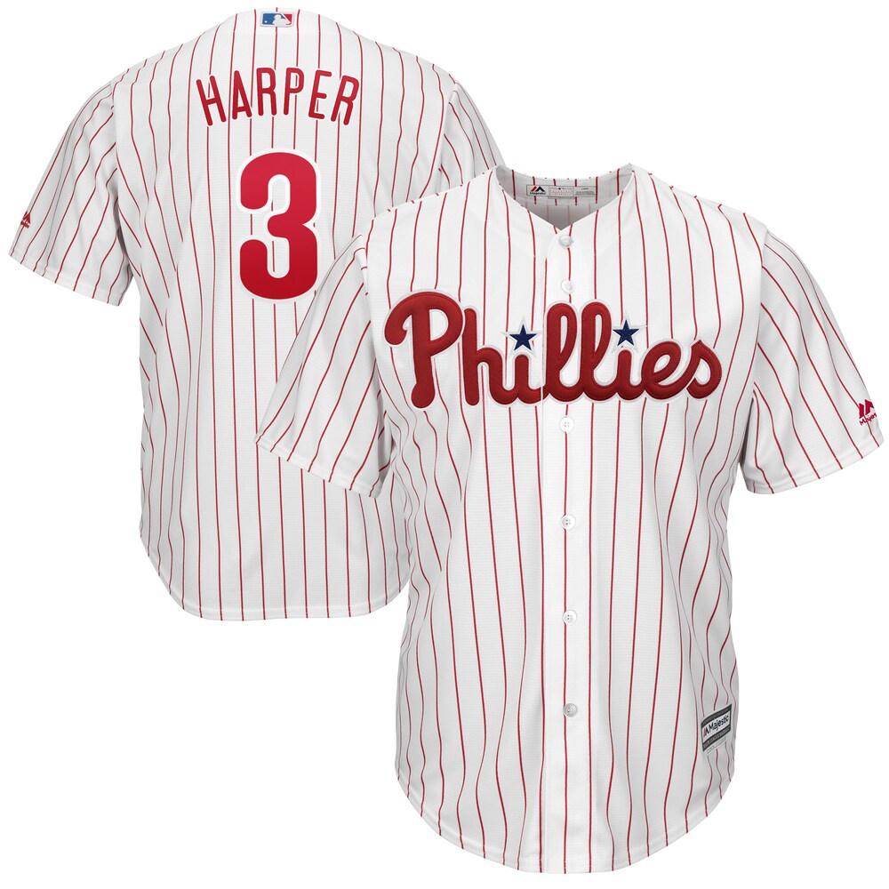 Bryce Harper Philadelphia Phillies Majestic Big Tall Cool Base Player Jersey Whitescarlet