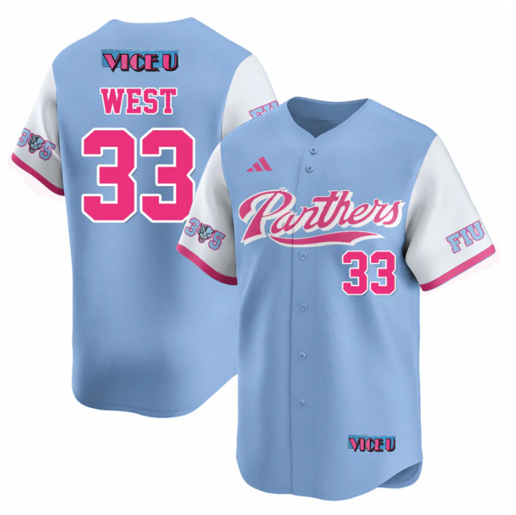 Brylan West Jersey #33 FIU Baseball 2025 Vice U Stitched Blue