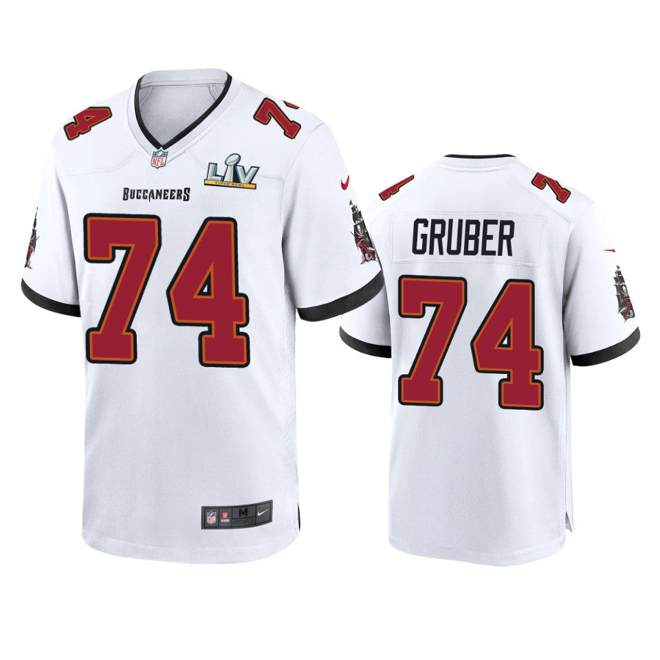 Buccaneers Paul Gruber Super Bowl Lv White Game Jersey