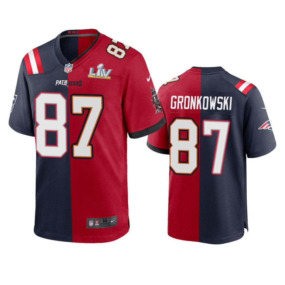 Buccaneers Rob Gronkowski Super Bowl Lv Navy Red Game Jersey