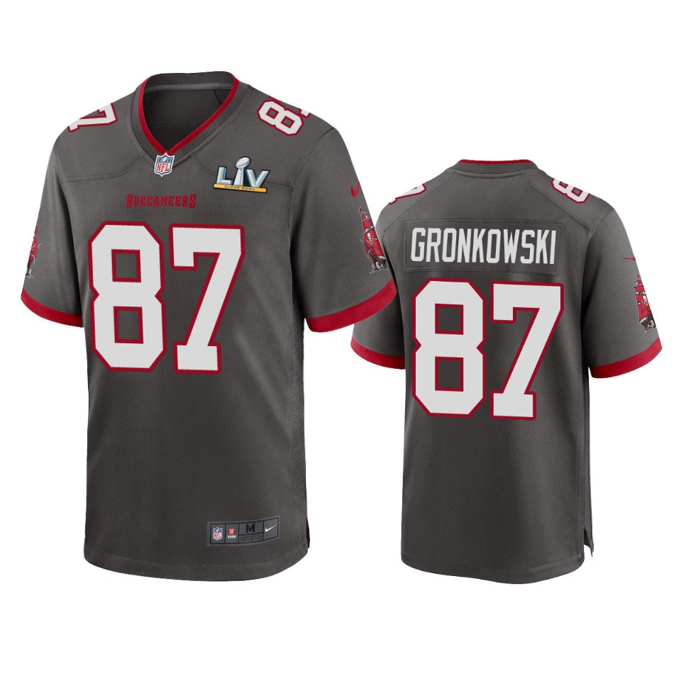 Buccaneers Rob Gronkowski Super Bowl Lv Pewter Game Jersey