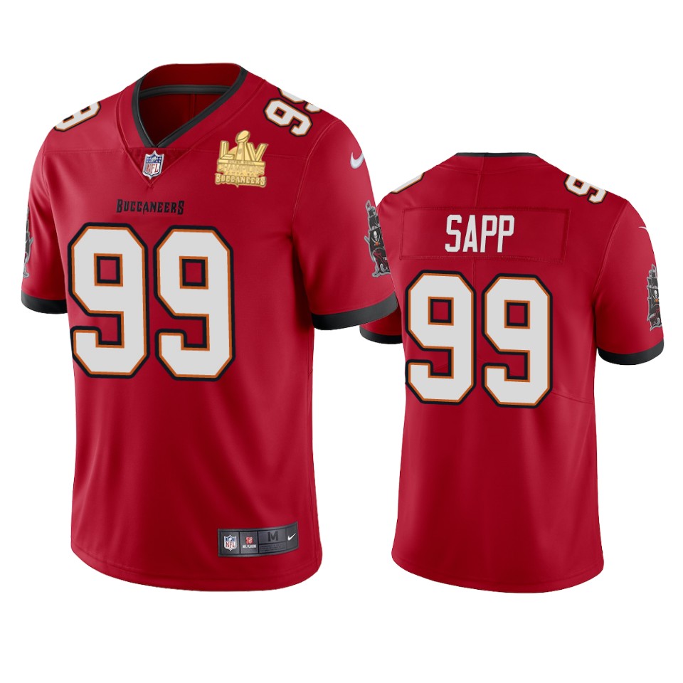 Buccaneers Warren Sapp Super Bowl Lv Champions Red Vapor Limited Jersey